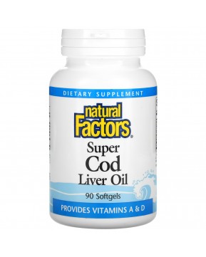 Natural Factors, супержир печени трески, 90 мягких таблеток Natural Factors, супержир печени трески, 90 мягких таблеток